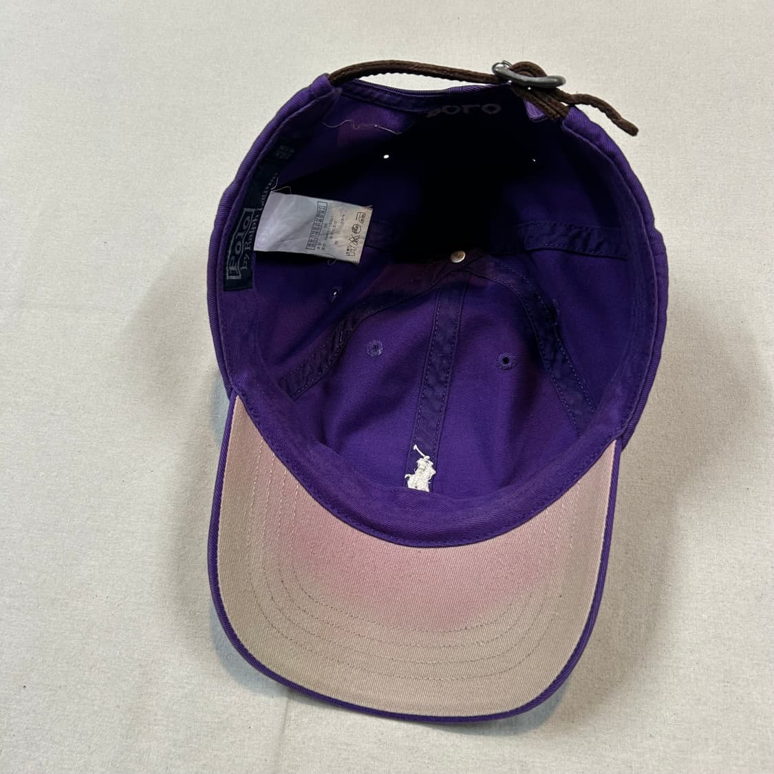 폴로 랄프로렌 보라색 퍼플 볼캡 모자 가죽스트랩 정품 상품이미지7