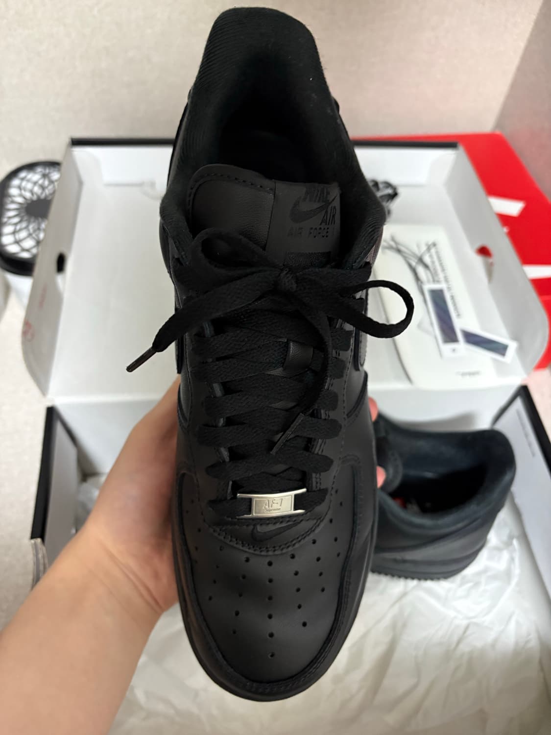나이키 에어 포스 1 로우 슈프림 블랙 270mm 상품이미지5