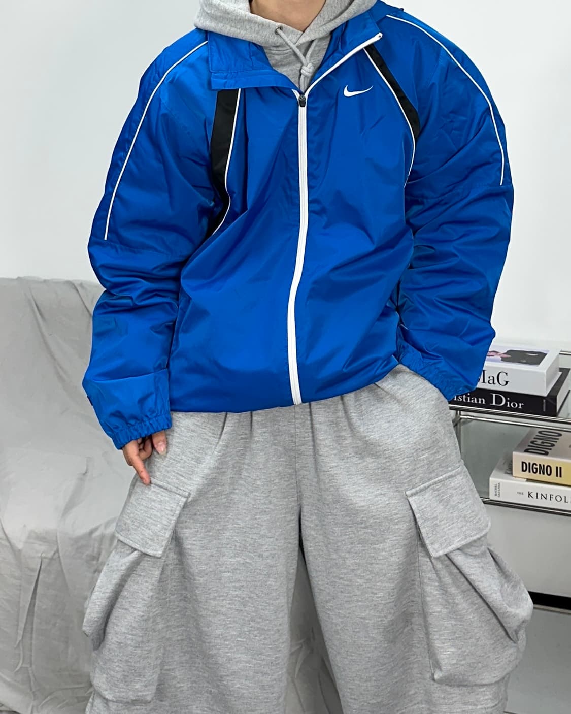 나이키 00s 블루 오버핏 바람막이 상품이미지2