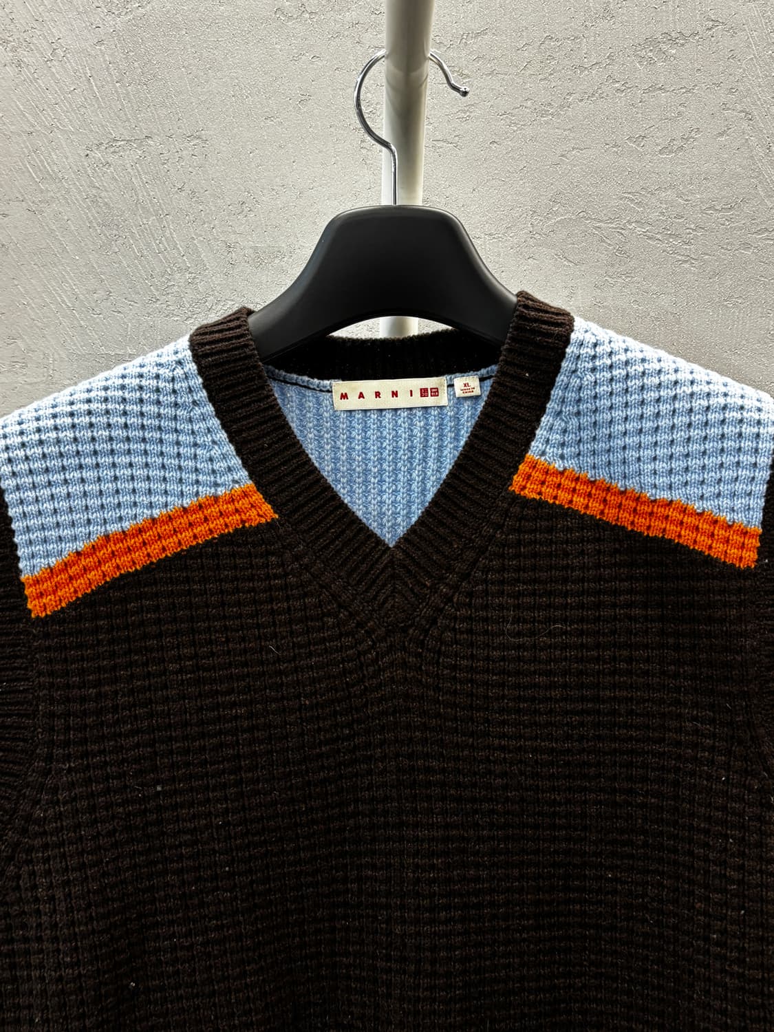 유니클로X마르니 니트 베스트 브라운 XL 상품이미지3