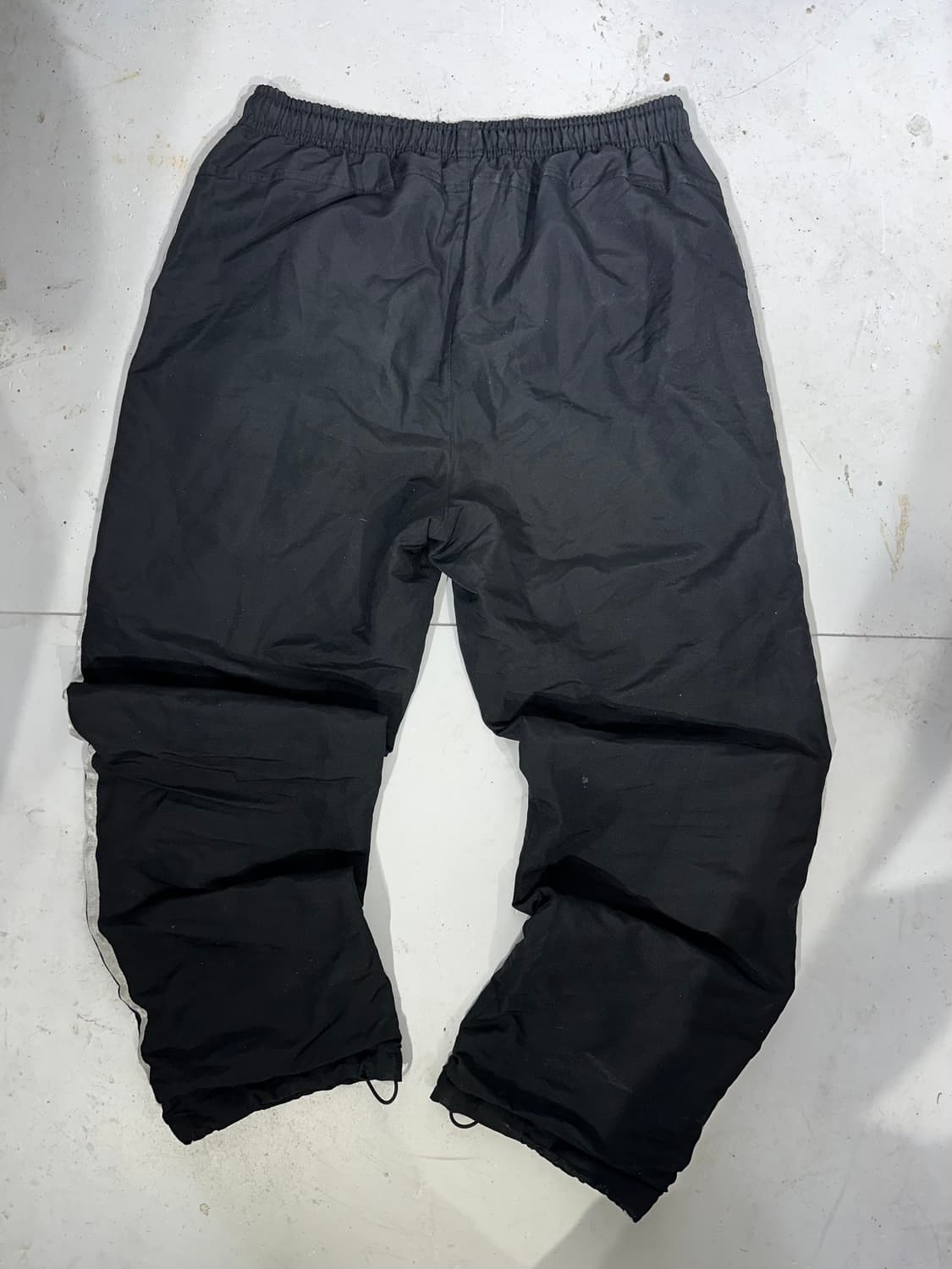 00s 아디다스 블랙 화이트 삼선 스몰 로고 와이드 트랙 팬츠 95 상품이미지5