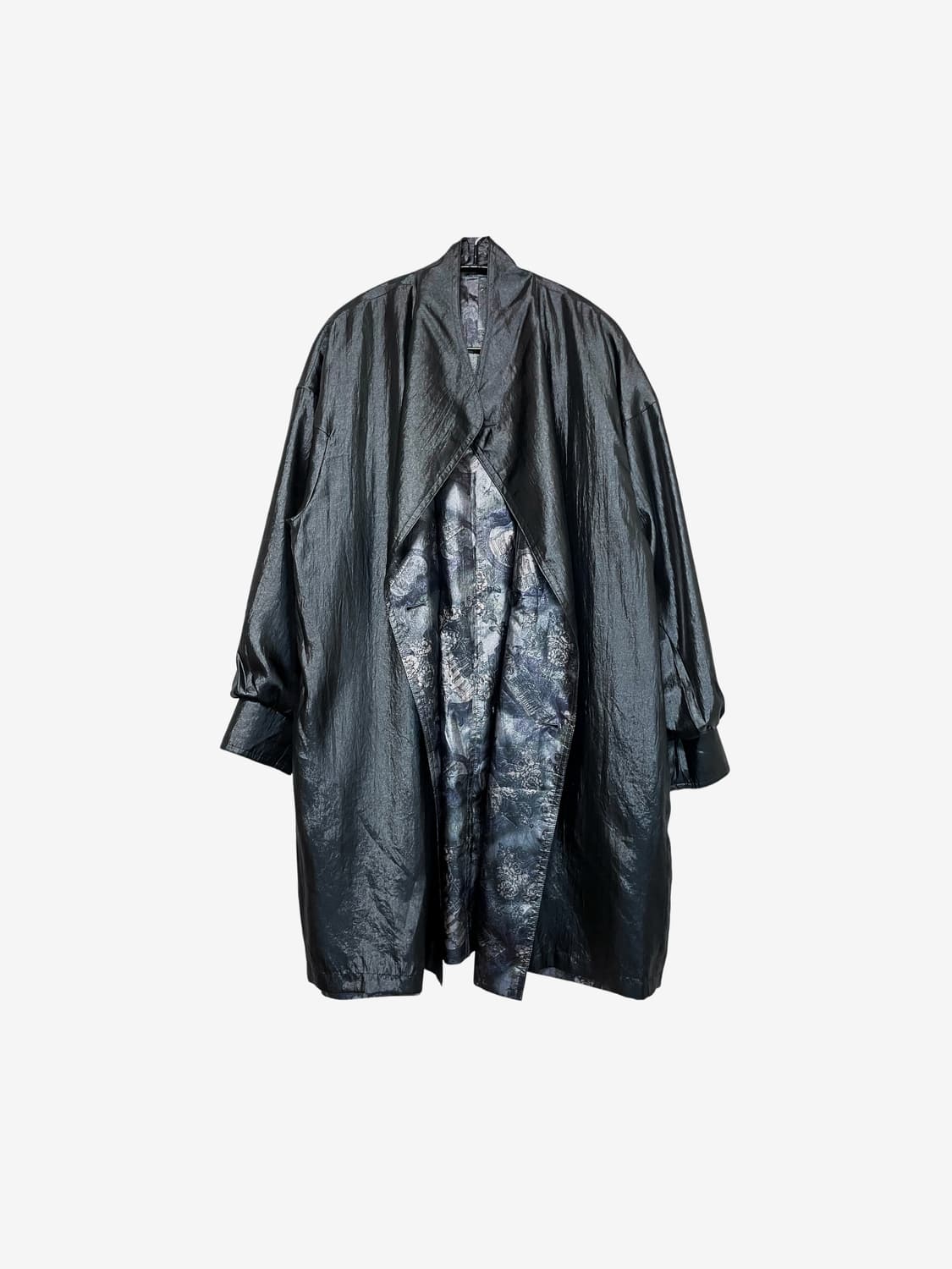 Reversible Glossy Floral Jacket - Black 상품이미지5