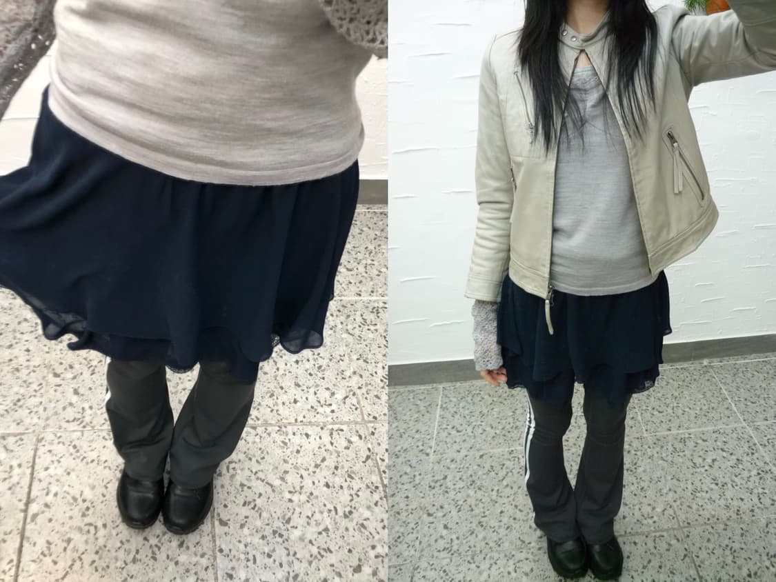 Navy frill mini skirt 상품이미지1