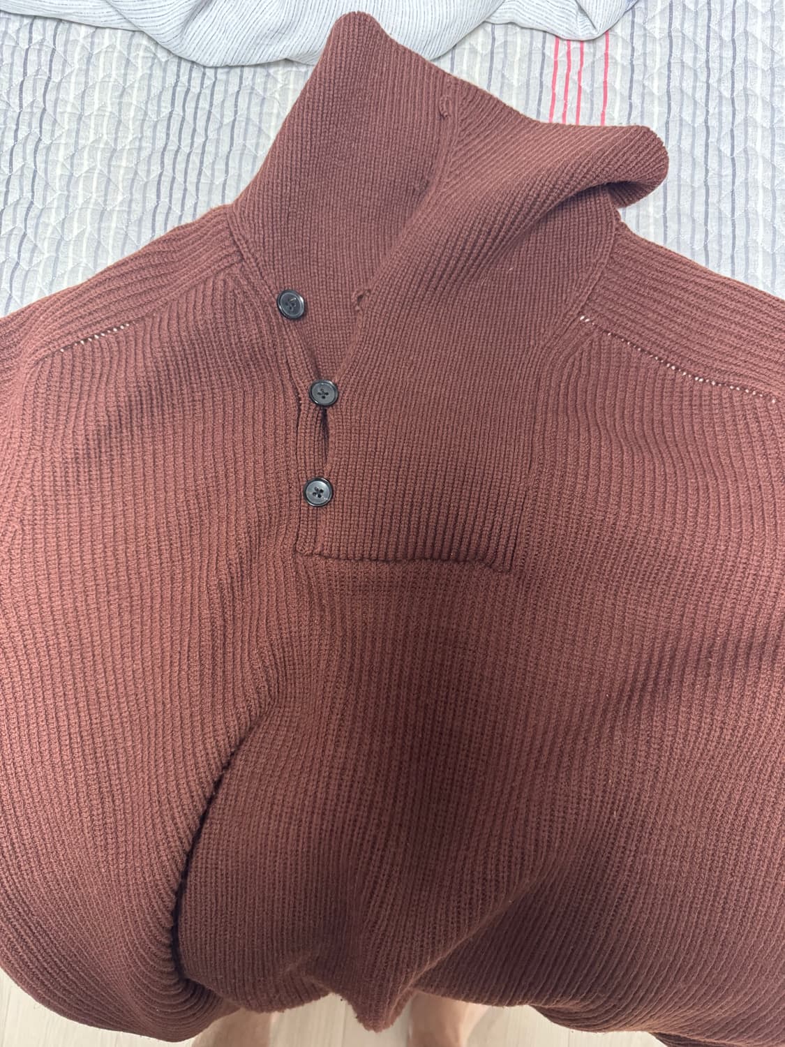 3) Yoke high neck rib knit  상품이미지1