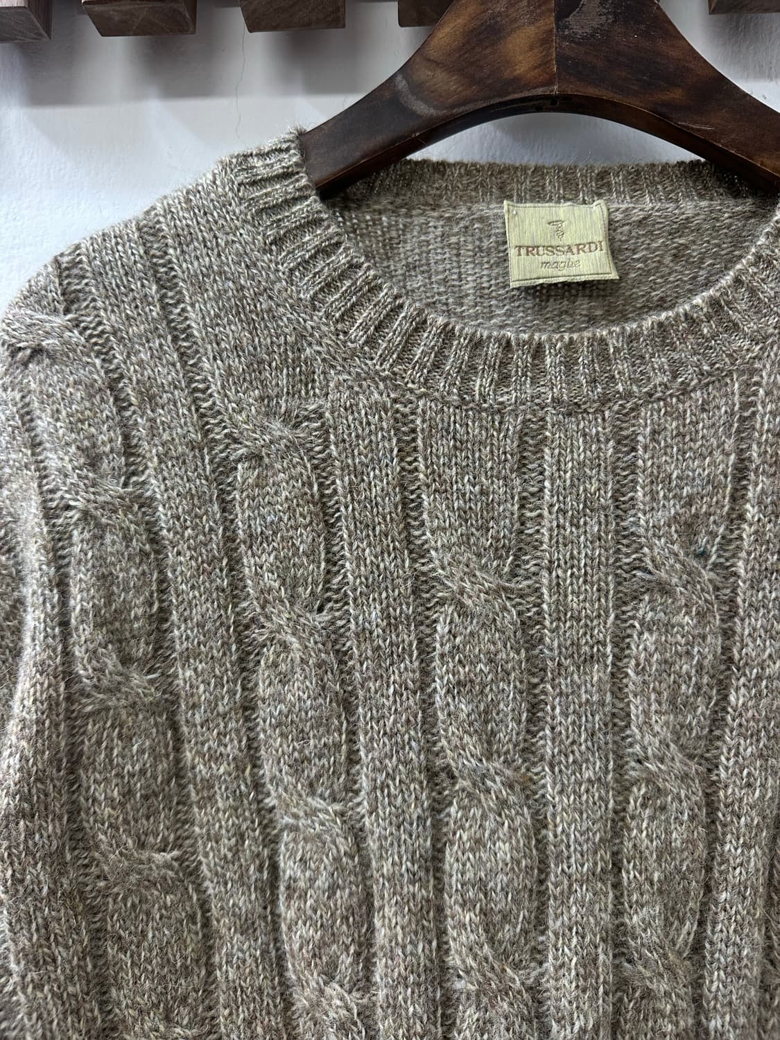 TRUSSARDI 트루사르디 Italy 울 100% 케이블 니트 스웨터 상품이미지5