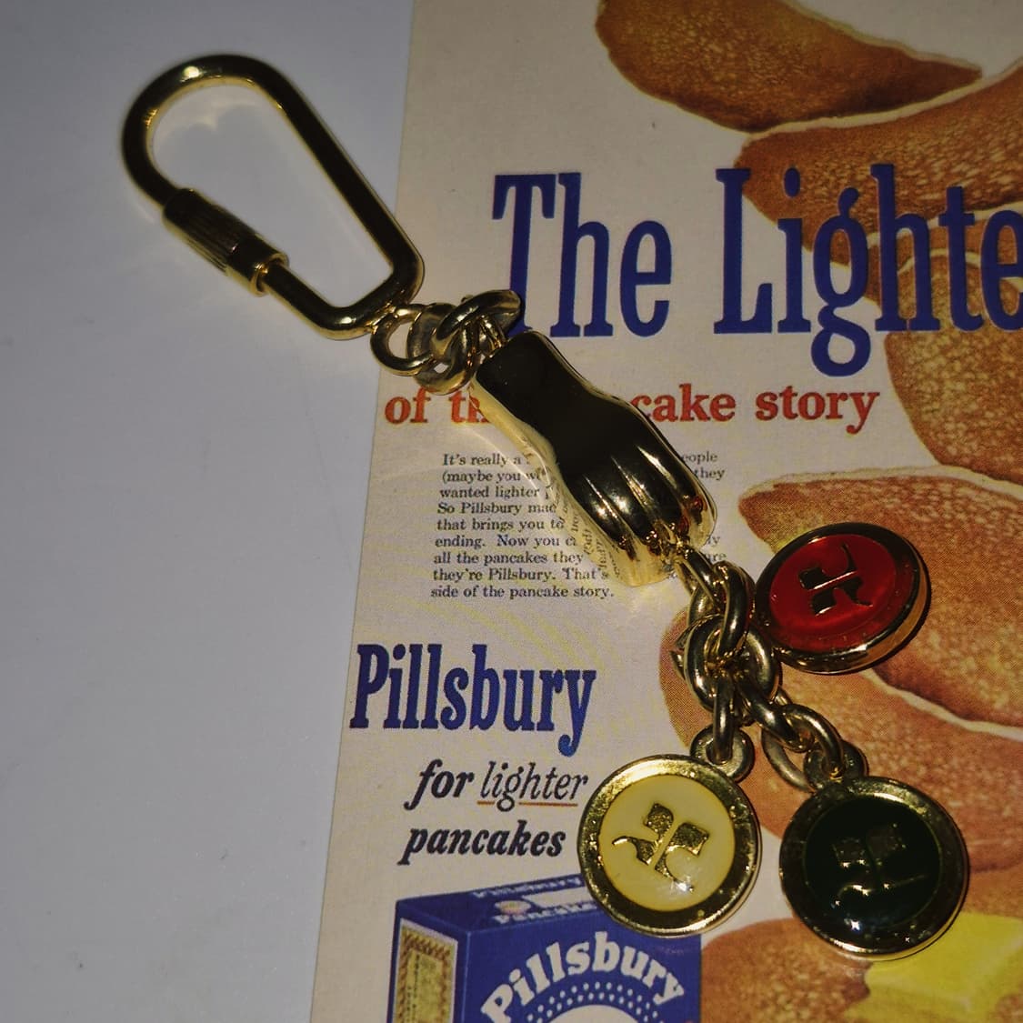 90s 꾸레쥬 핸드 로고 클로버 레이어드 키링 상품이미지7