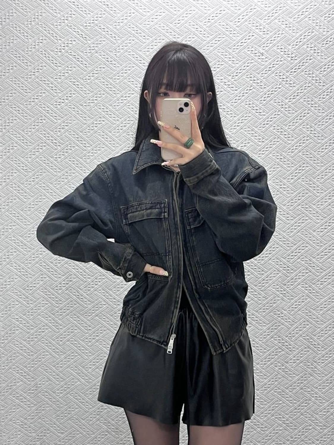 쿠어 모던 캐주얼 시크 틴트 데님 청자켓 95 C10074 상품이미지1