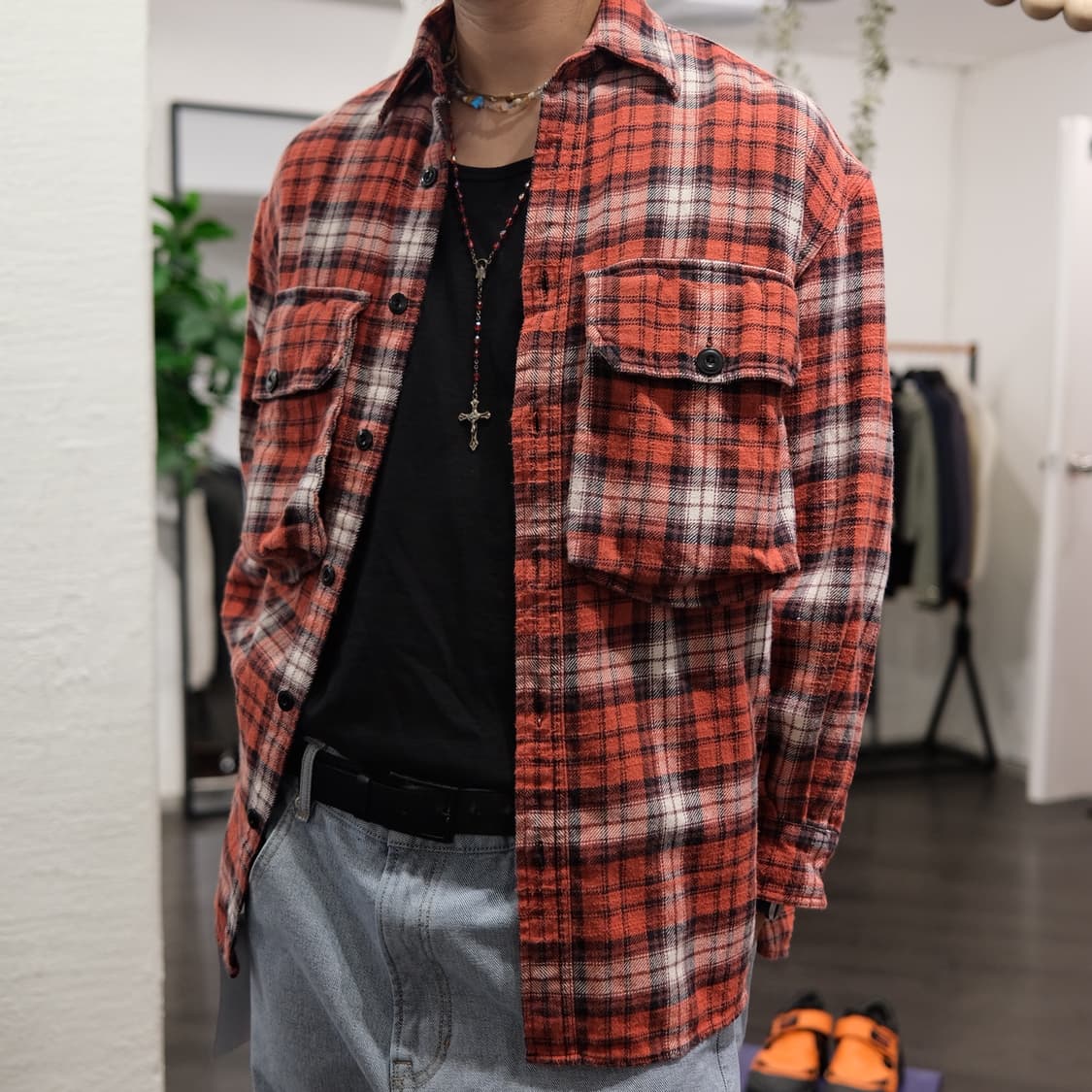 알썰틴 R13 20aw 입체 포켓 체크셔츠 상품이미지4