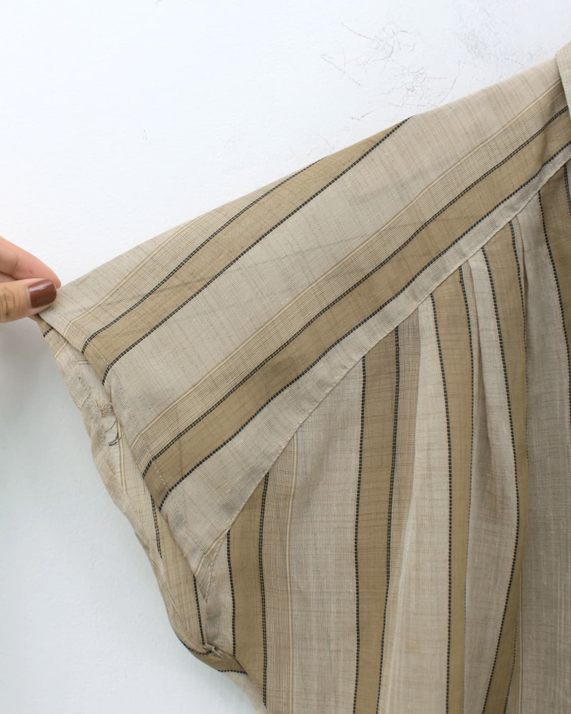 일본 빈티지 스트라이프 시스루 여름 셔츠 블라우스 상품이미지3