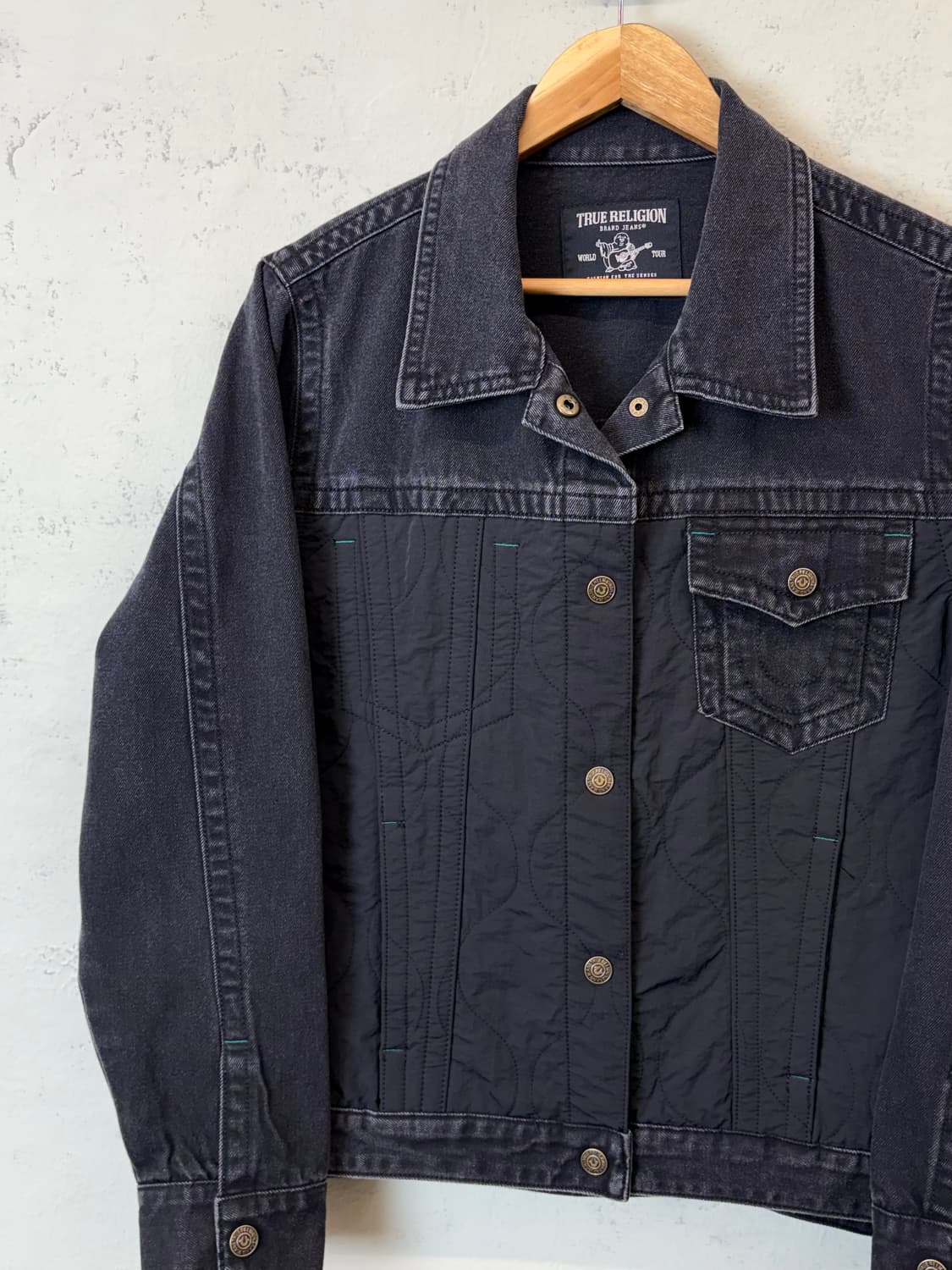 트루릴리전 블랙 워싱 트러커 자켓 상품이미지6