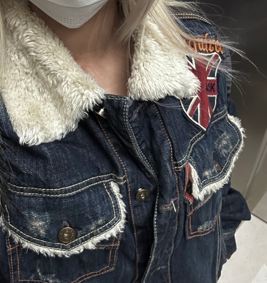 빈티지 패치 청자켓 파우닝 큐빈 샵오공이 와투케 웨스턴 상품이미지1