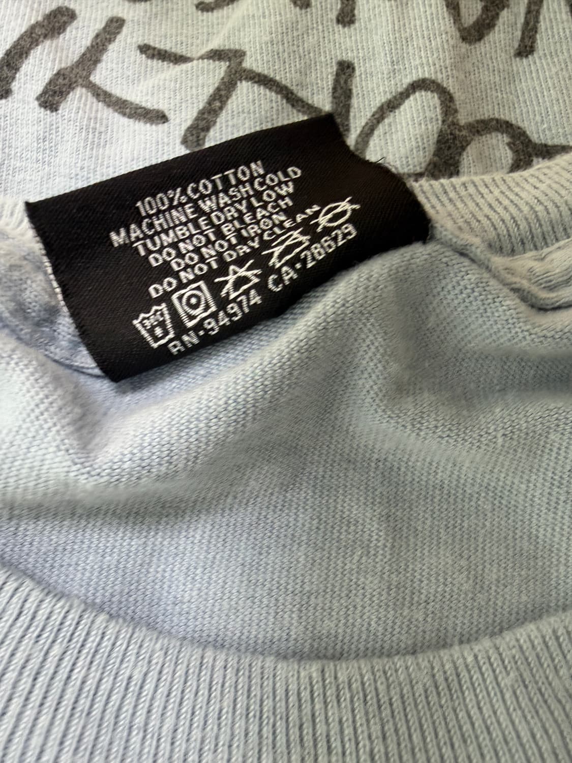 스투시 월드투어 반팔티셔츠 하늘색 상품이미지4