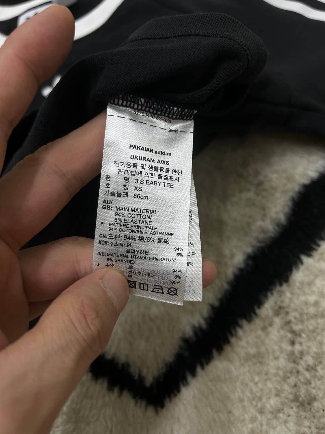 [XS]아디다스 크롭 라운드 반팔/블랙 상품이미지5