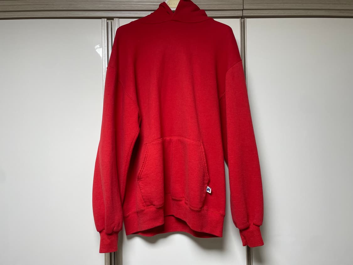 [L] 빈티지 90s Russell 러셀 후드티 레드 상품이미지1