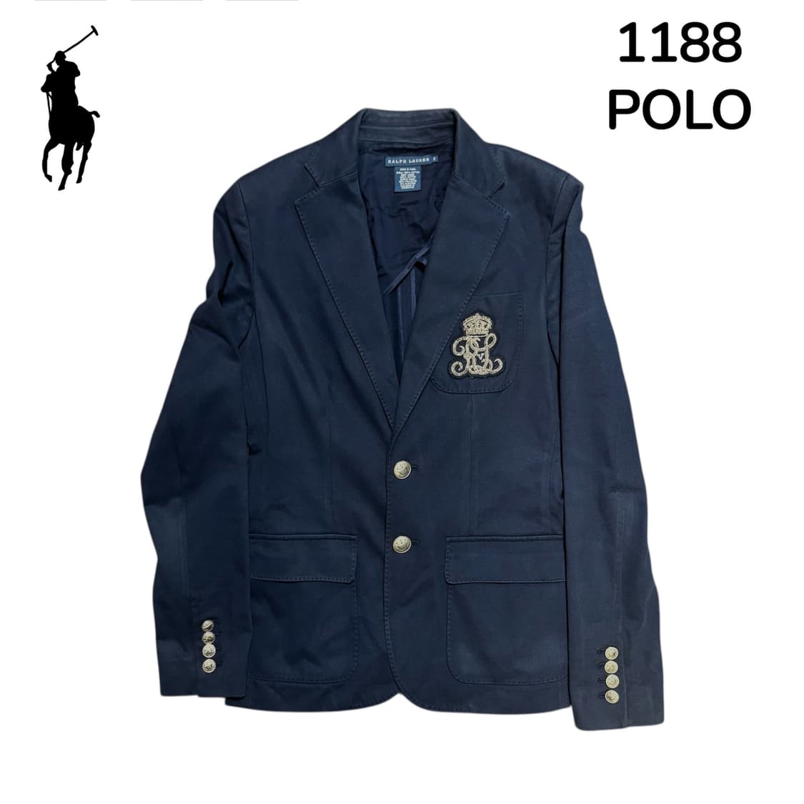 폴로 랄프로렌 자수 투버튼 블레이저 xs 상품이미지2