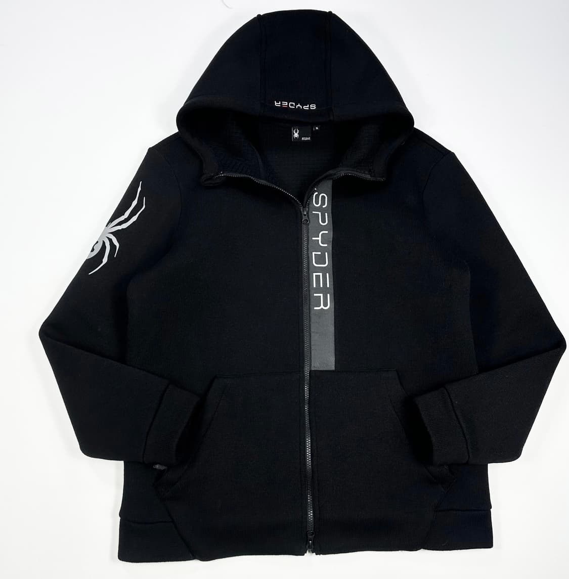 스파이더 기능성 블랙 풀오버 후드집업 (XL) 상품이미지2