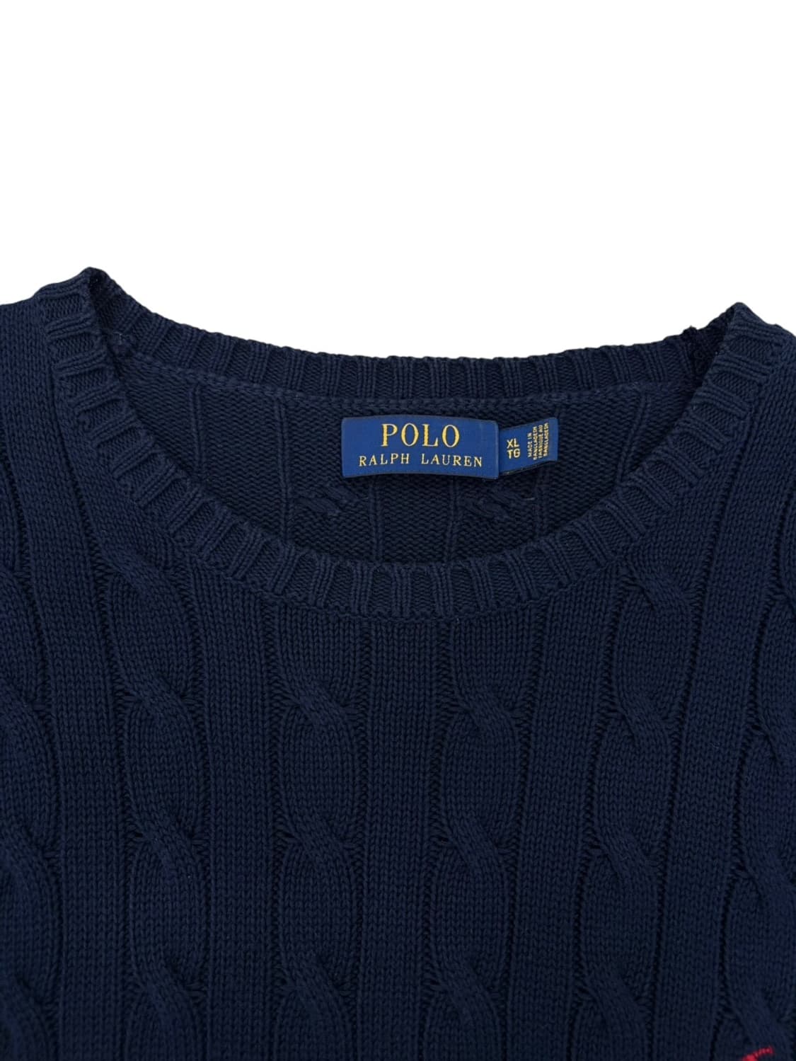 폴로 케이블 꽈배기 니트 네이비 (XL) 상품이미지3