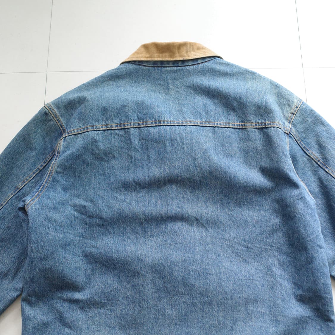 80s Lee 리 라이더 쉐르파 코듀로이 카라 렌치 데님자켓 M 상품이미지8