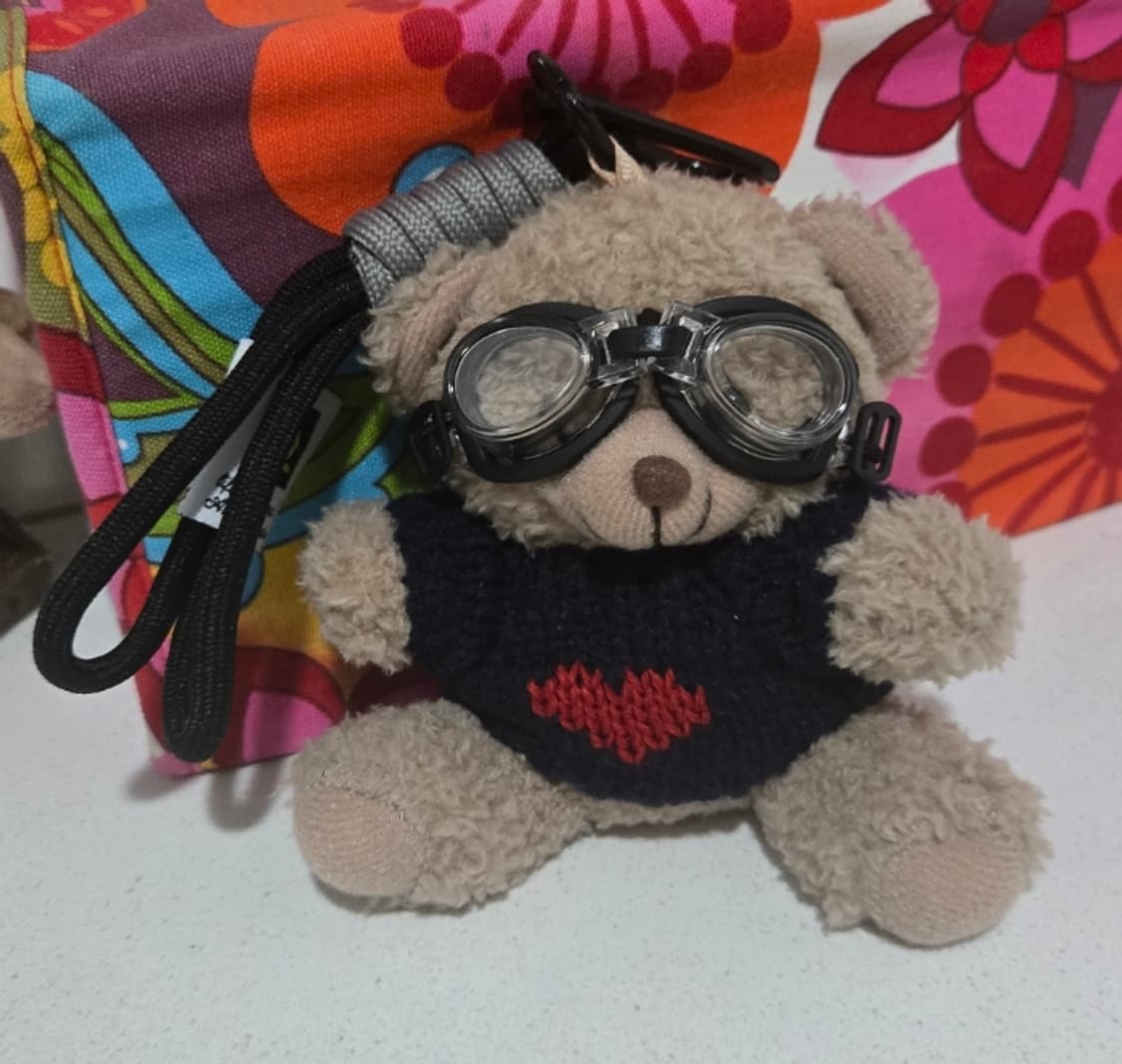 고글 곰돌이 인형 키링 새제품 상품이미지3