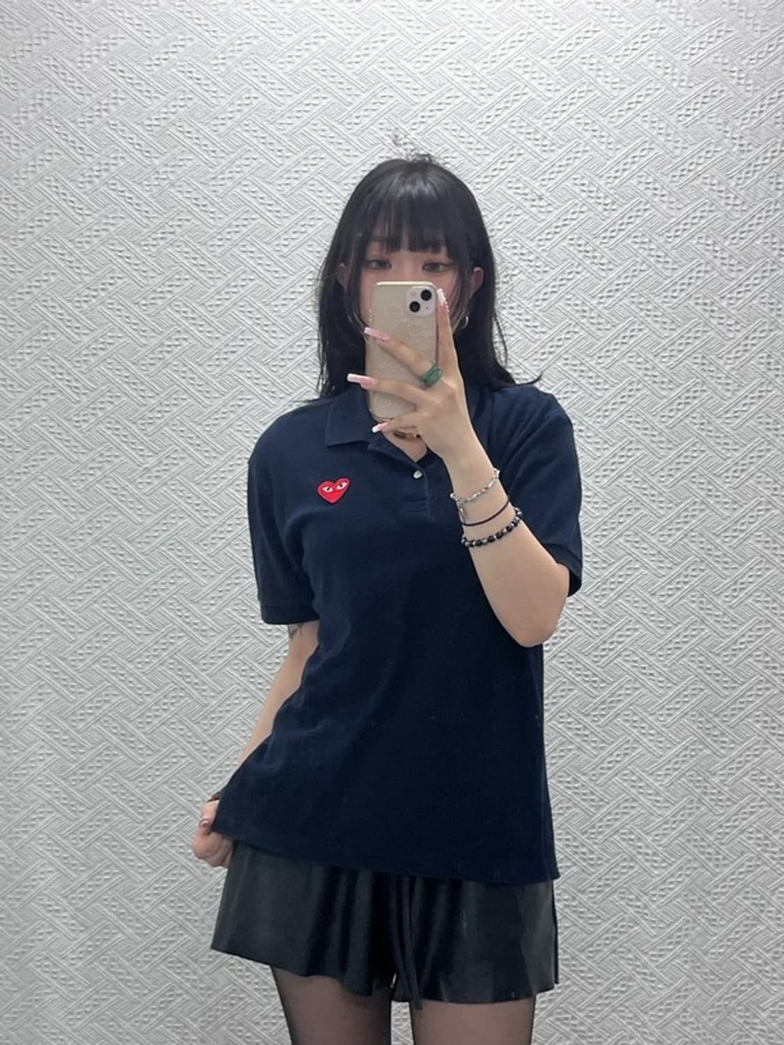 꼼데가르송 빈티지 캐주얼 시크 하트와펜 반팔 카라티 L C12197 상품이미지1