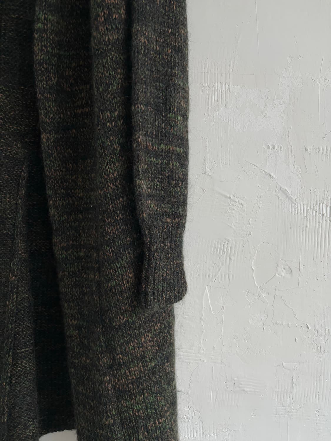 Y’s 요지야마모토 카키 모헤어 롱 오픈 가디건 상품이미지8