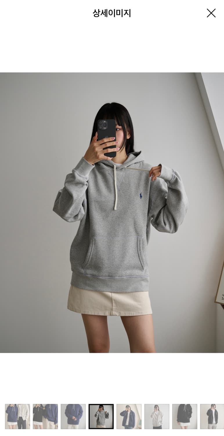 폴로 랄프로렌 남녀공용 후드티 그레이색 S 상품이미지5