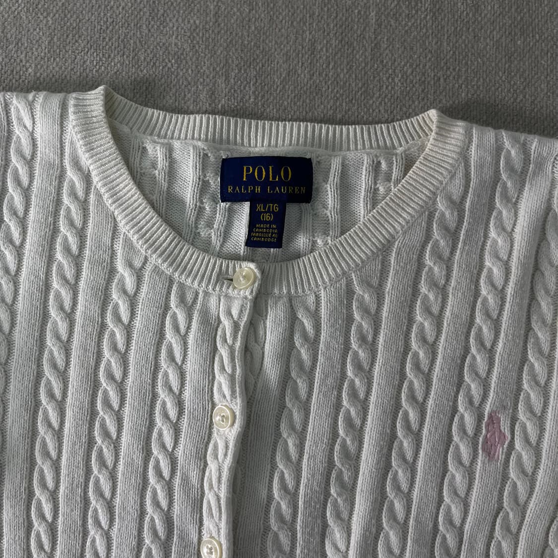 W 95 폴로랄프로렌 스몰포니 꽈배기 가디건  상품이미지2