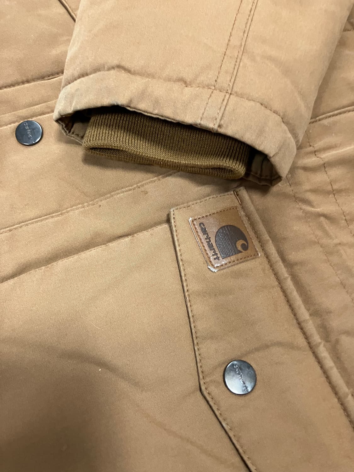 칼하트 브라운 퍼 후드 패딩 점퍼 M 상품이미지5