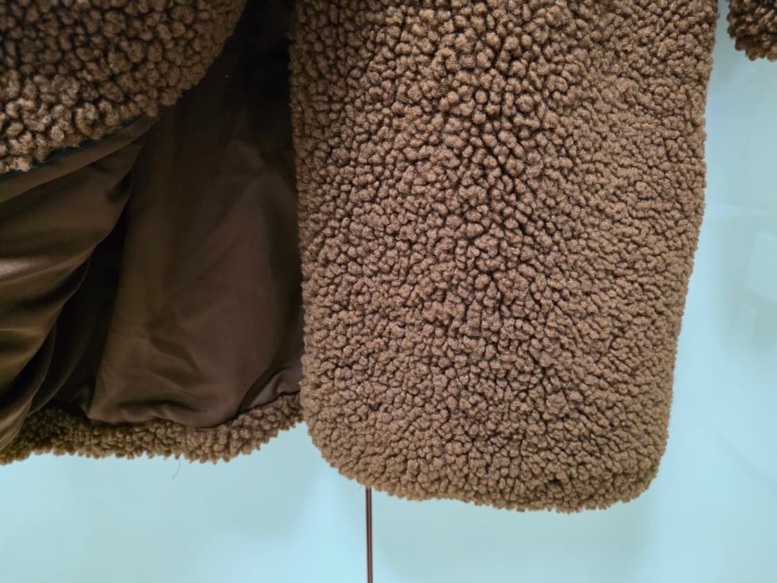 비씨비지 OATMEAL BROWN 쉐르파 뽀글이 롱코트 M
 상품이미지9