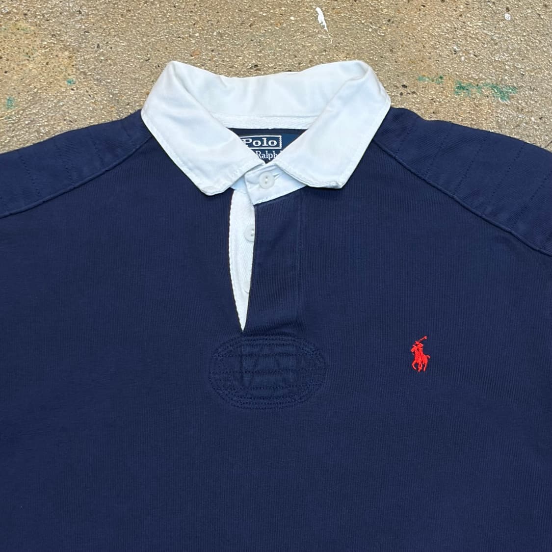 레어 90s 미국 빈티지 폴로랄프로렌 헤비코튼 럭비티 카라티 상품이미지3