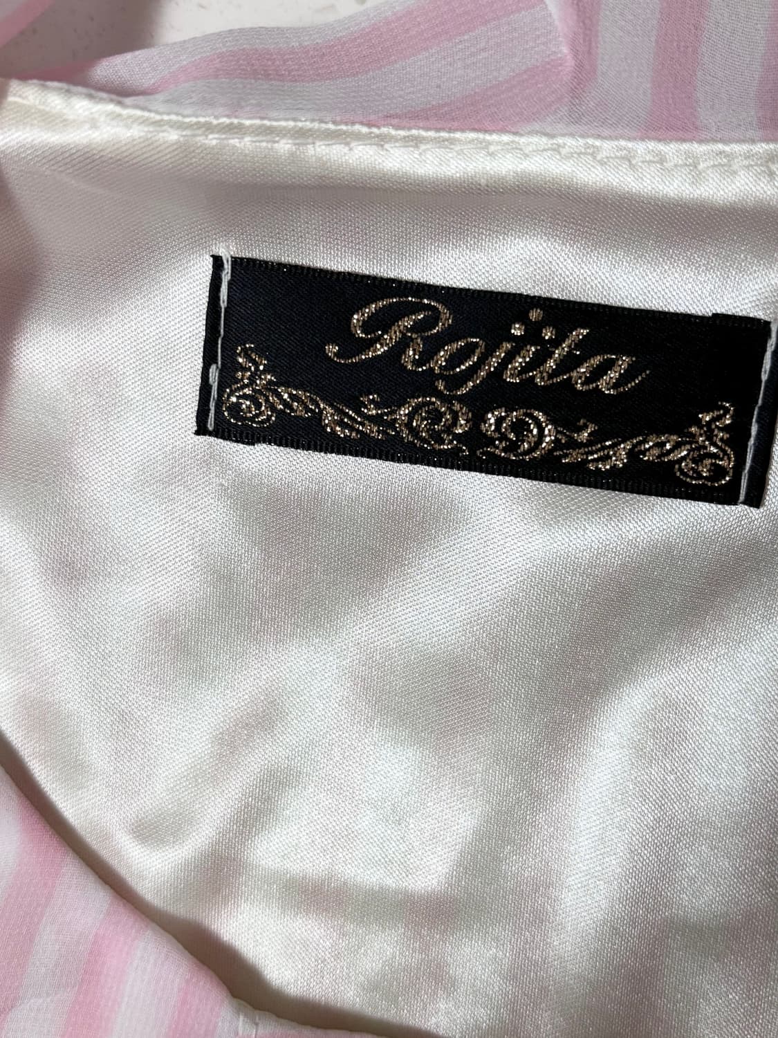 rojita 로지타 히메갸루 백리본 핑크 스트라이프 탑 /로걀달천양산형 상품이미지6