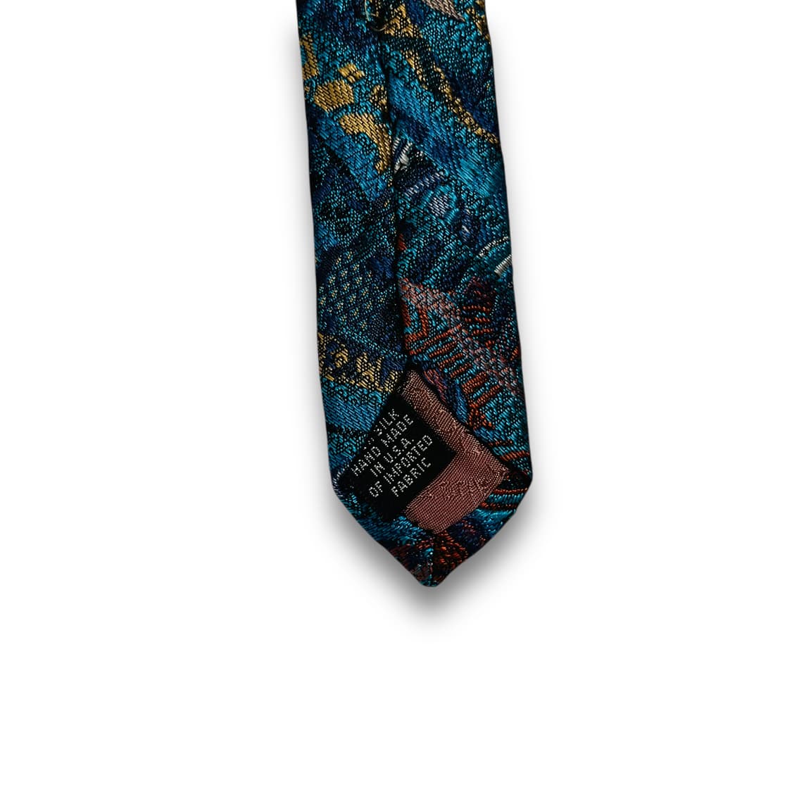 쿠지 90s 케이블 패턴 빈티지 실크 넥타이 상품이미지5