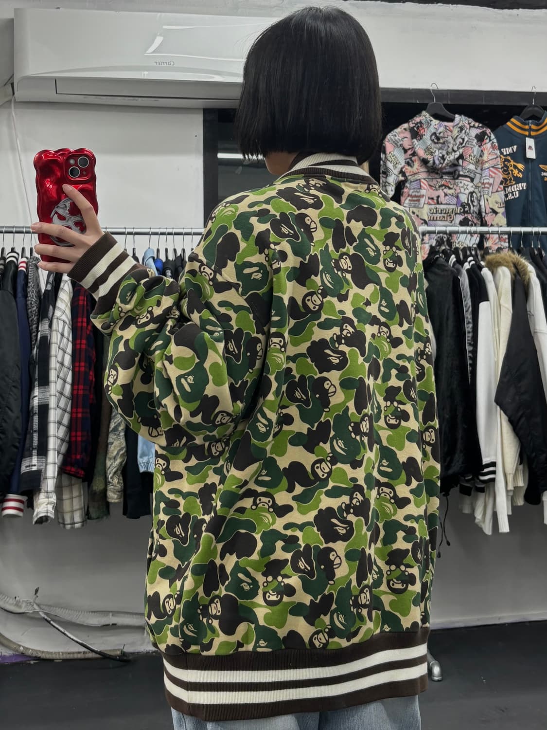 베이프 베이비 마일로 카모 바시티 자켓 상품이미지5