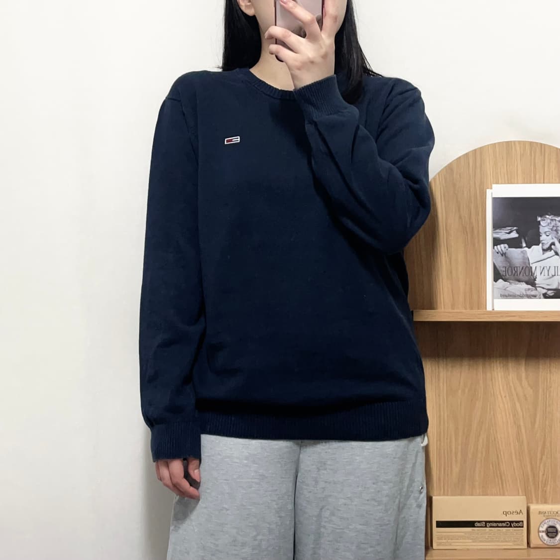 [정품] 타미 네이비 라운드 니트 [ L ] 상품이미지2