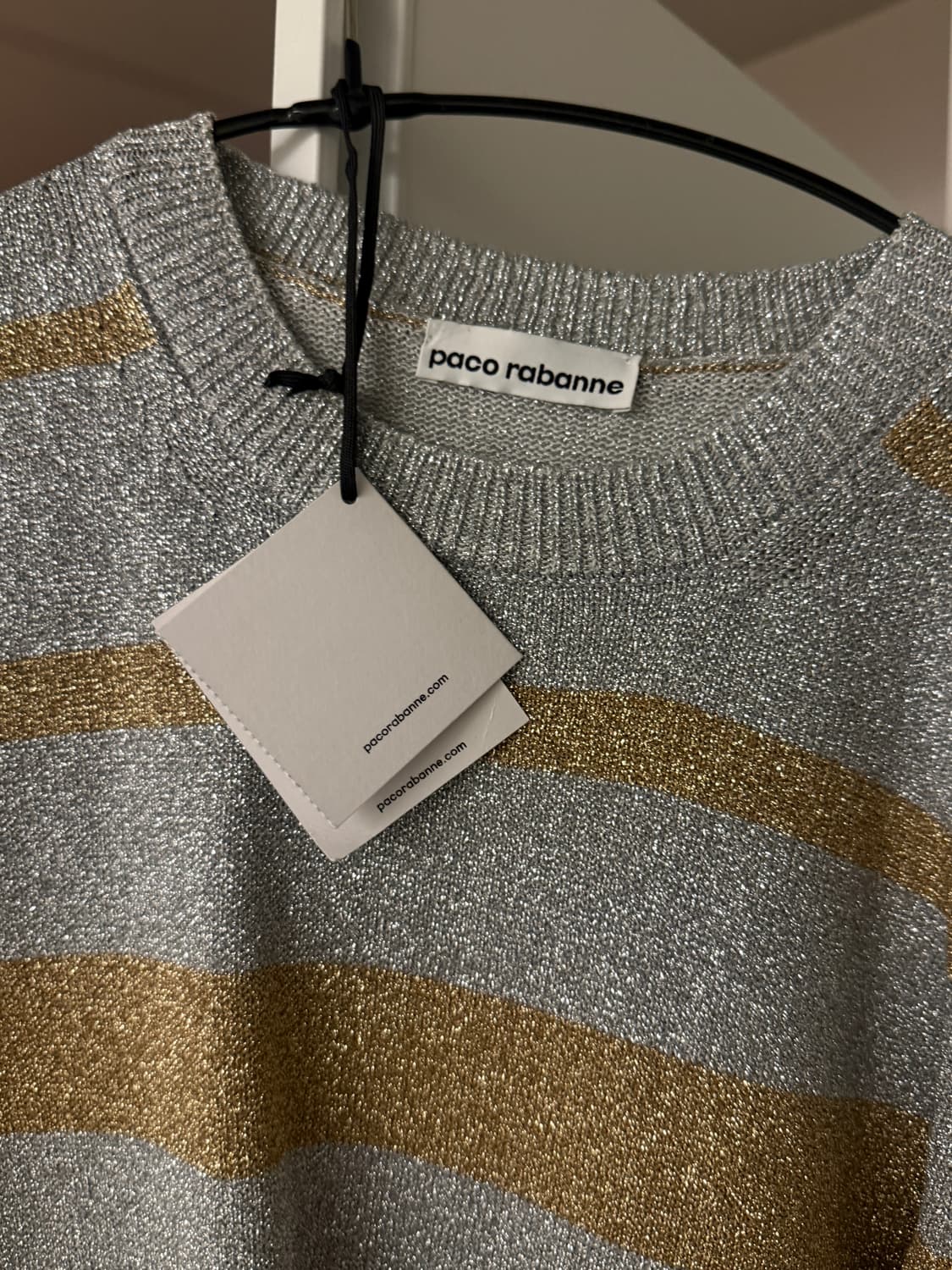 [파코라반] 실버 메탈릭 니트 드레스 새제품 상품이미지4