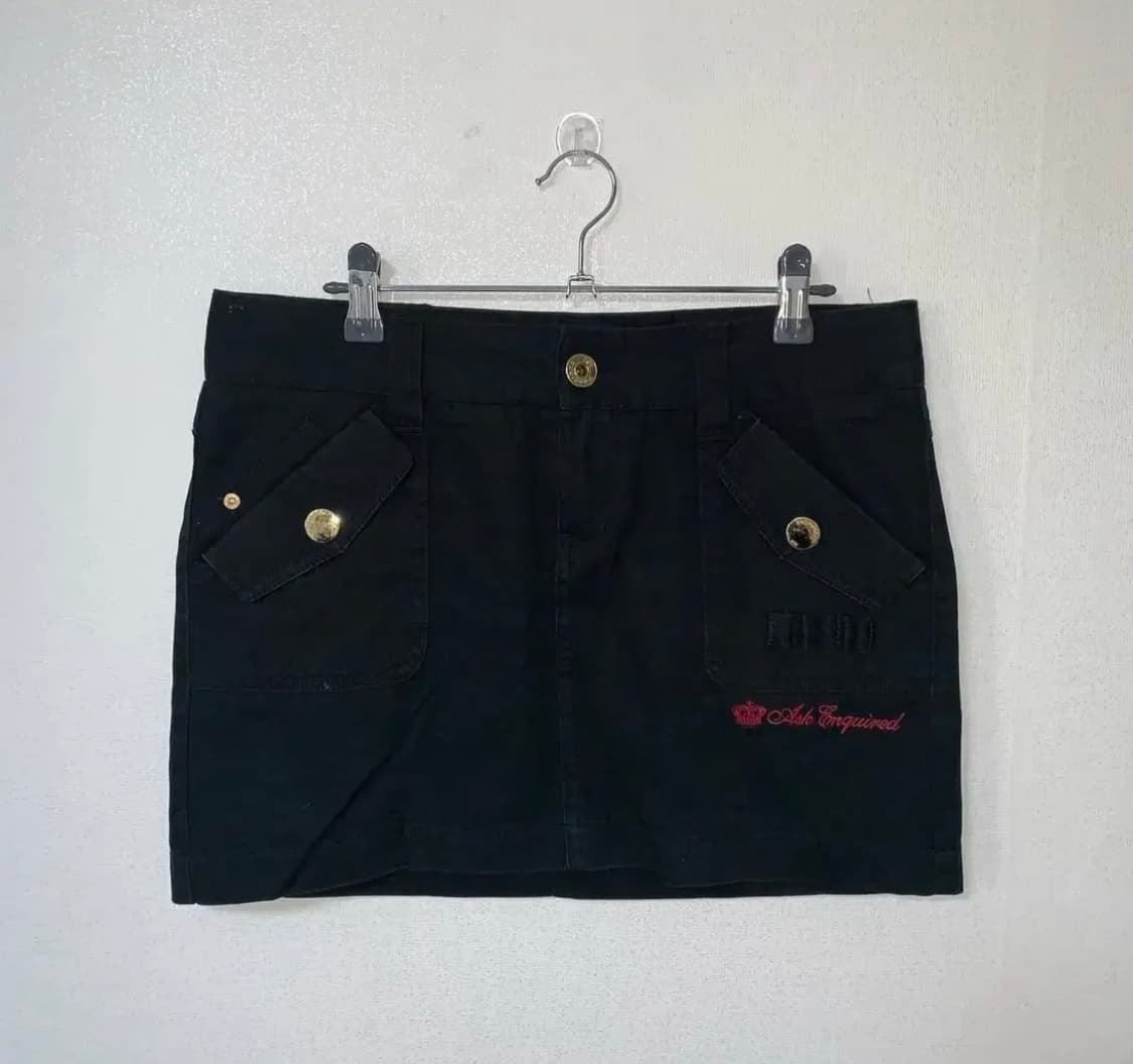 Ask 애스크 지퍼 디테일 미니 스커트 펑크 스커트 상품이미지1