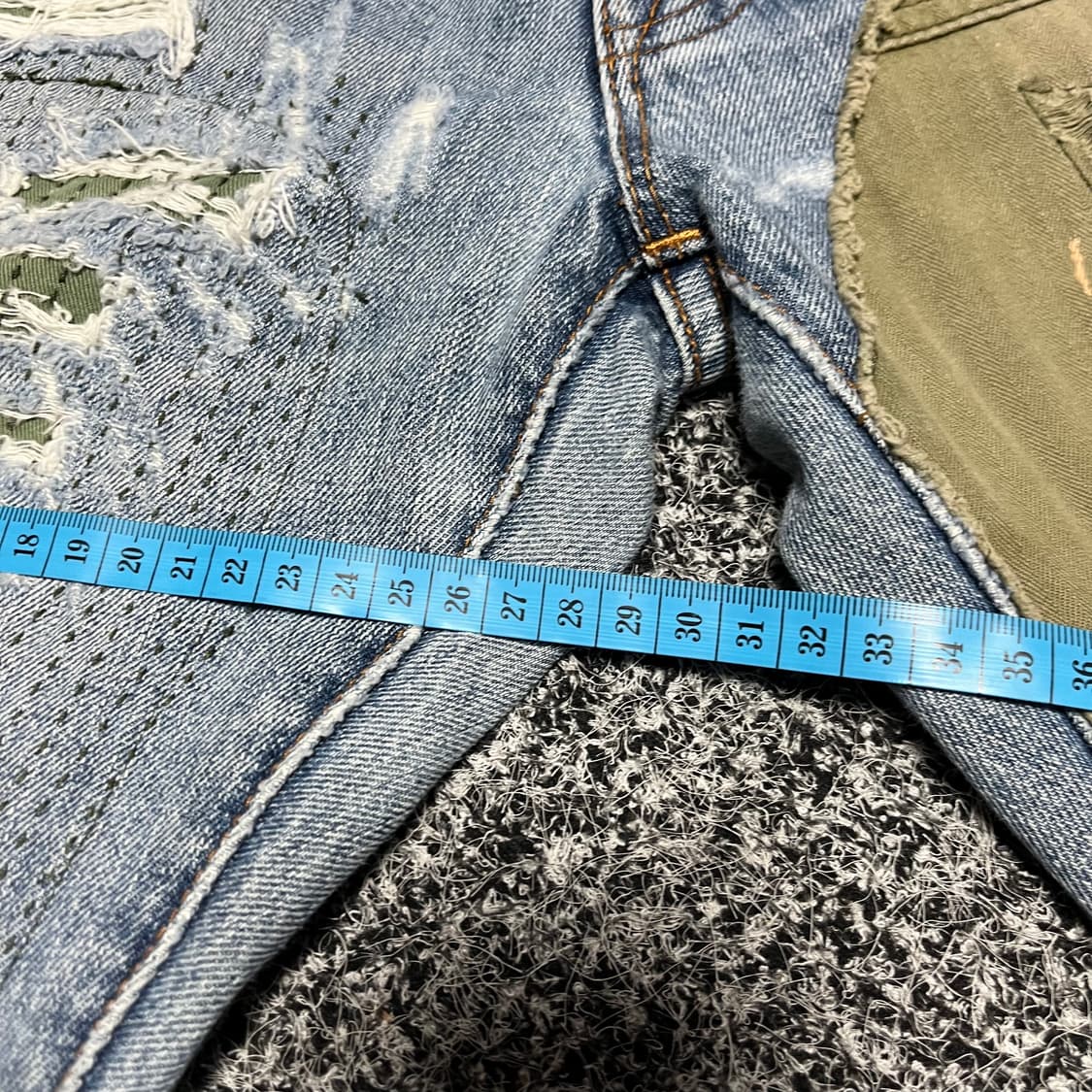 데님앤서플라이 데미지 워싱 패치워크 청바지 상품이미지7