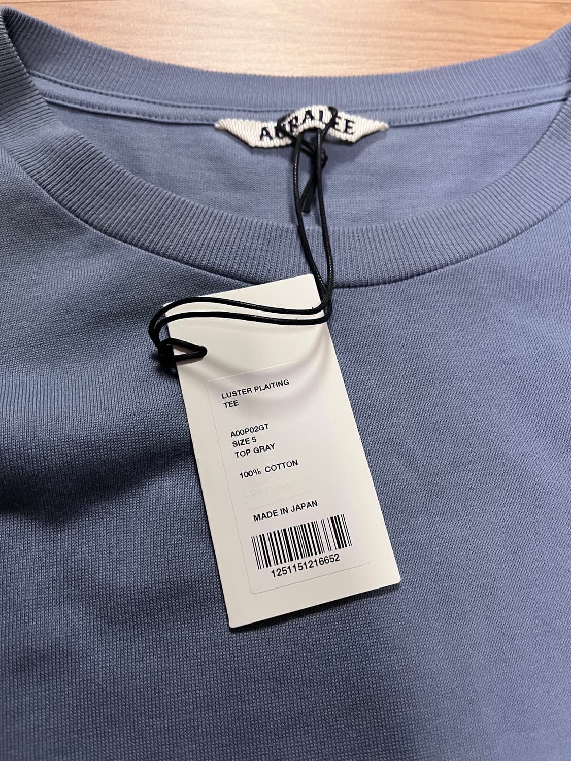 오라리 24aw 러스터 luster 롱슬리브 탑그레이 5 상품이미지3