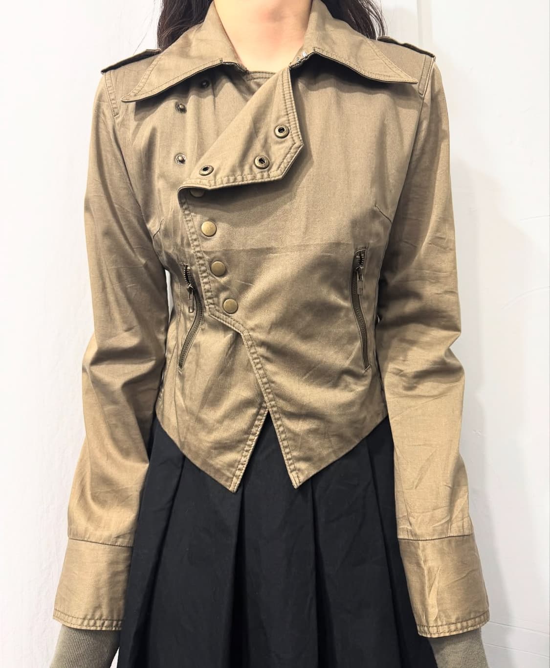 택포) button design jacket 상품이미지2