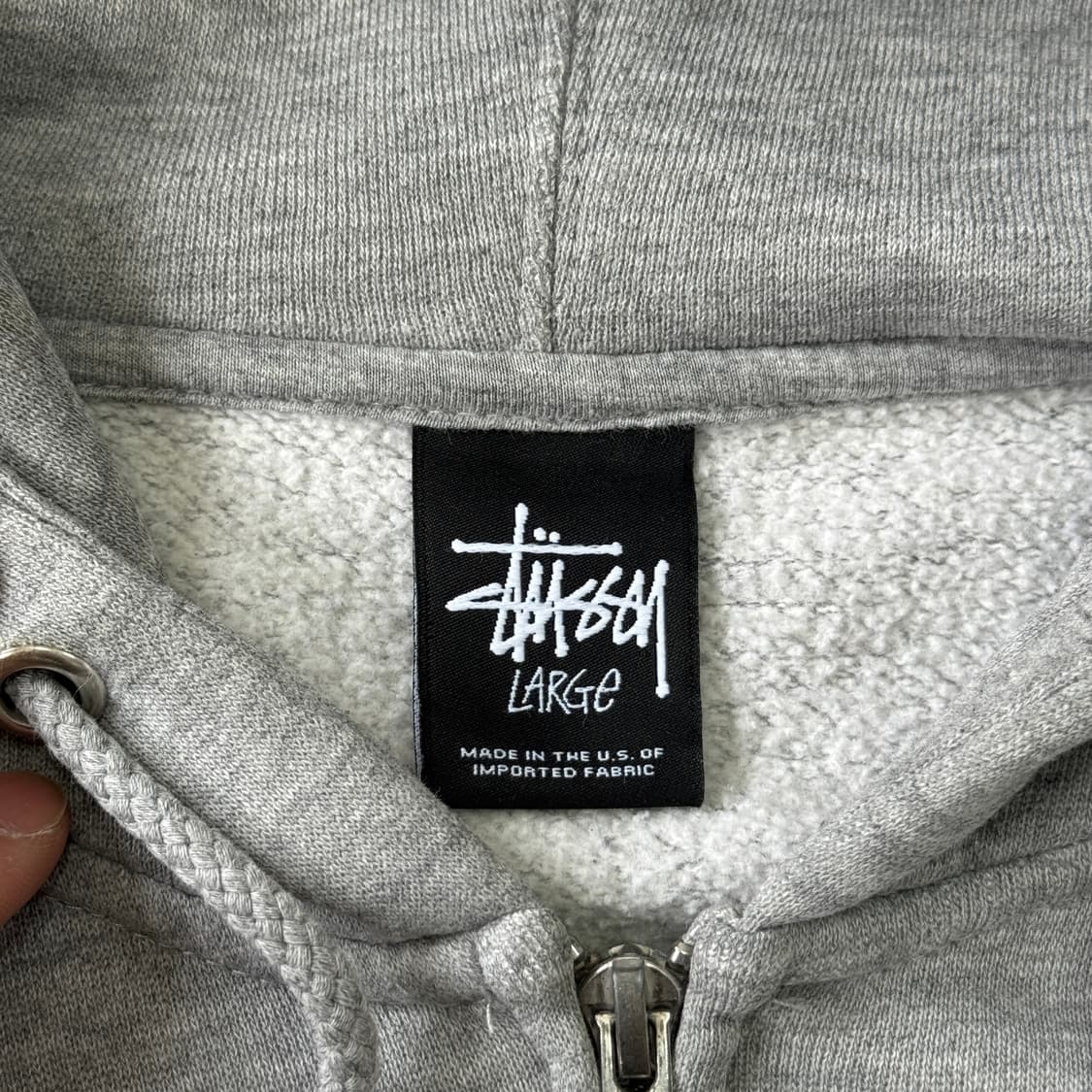 스투시 00s 월드투어 그레이 후드집업 L 상품이미지5