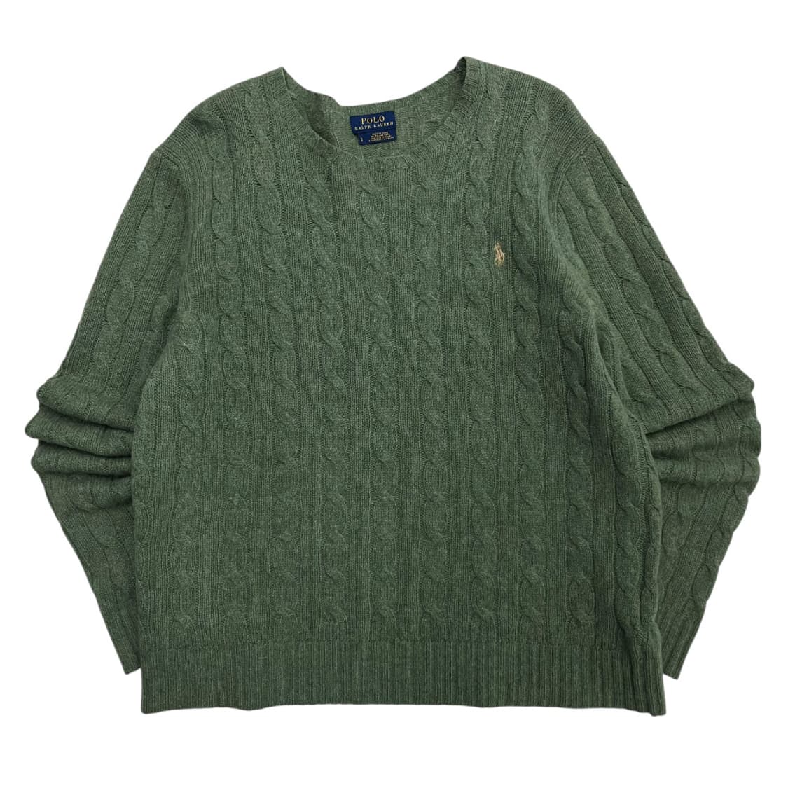폴로 랄프로렌 베이지포니 말차맛 꽈배기 니트 L 상품이미지2