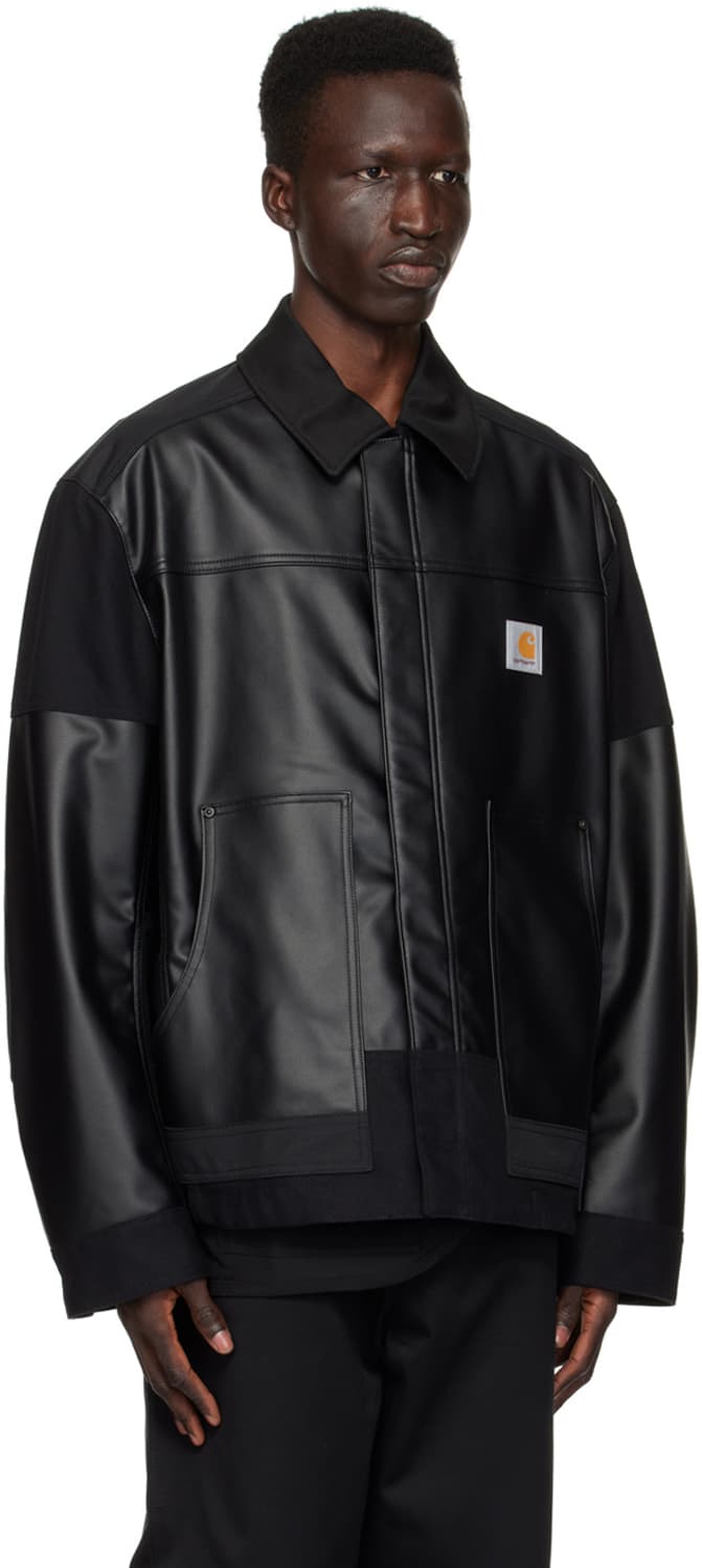 준야와타나베 칼하트 레더패치 워크자켓 상품이미지2