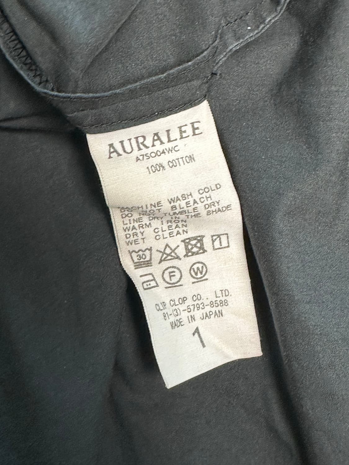 [1] 오라리 auralee 블랙 코튼 셔츠 원피스 상품이미지4