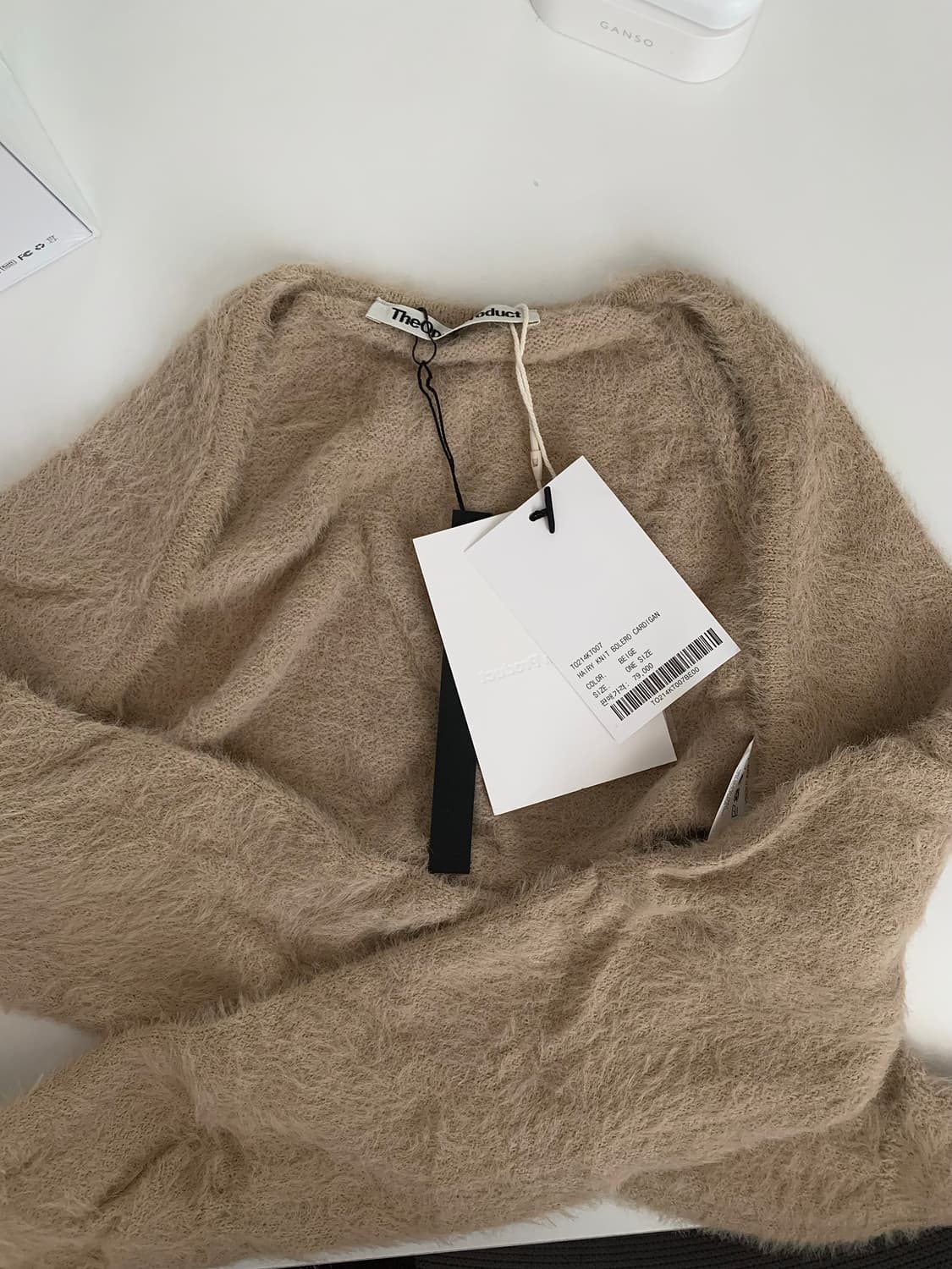 새상품) 더오픈프로덕트 니트 볼레로 베이지 상품이미지1