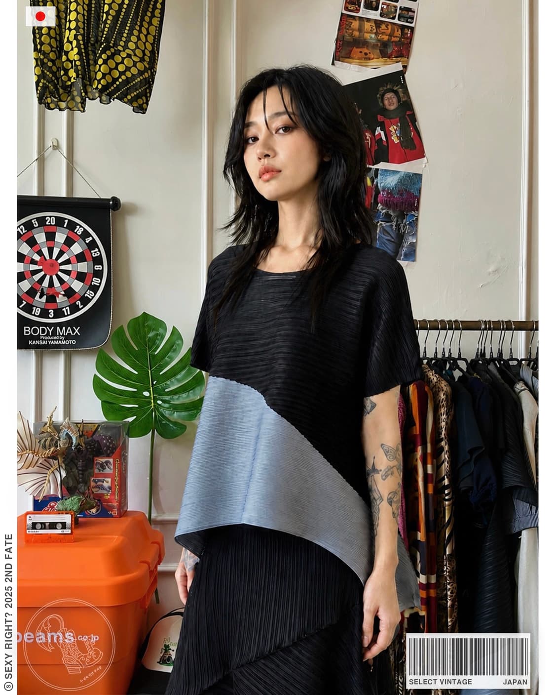 JPN Vintage Avant-garde Pleats 1/2 Top 상품이미지1