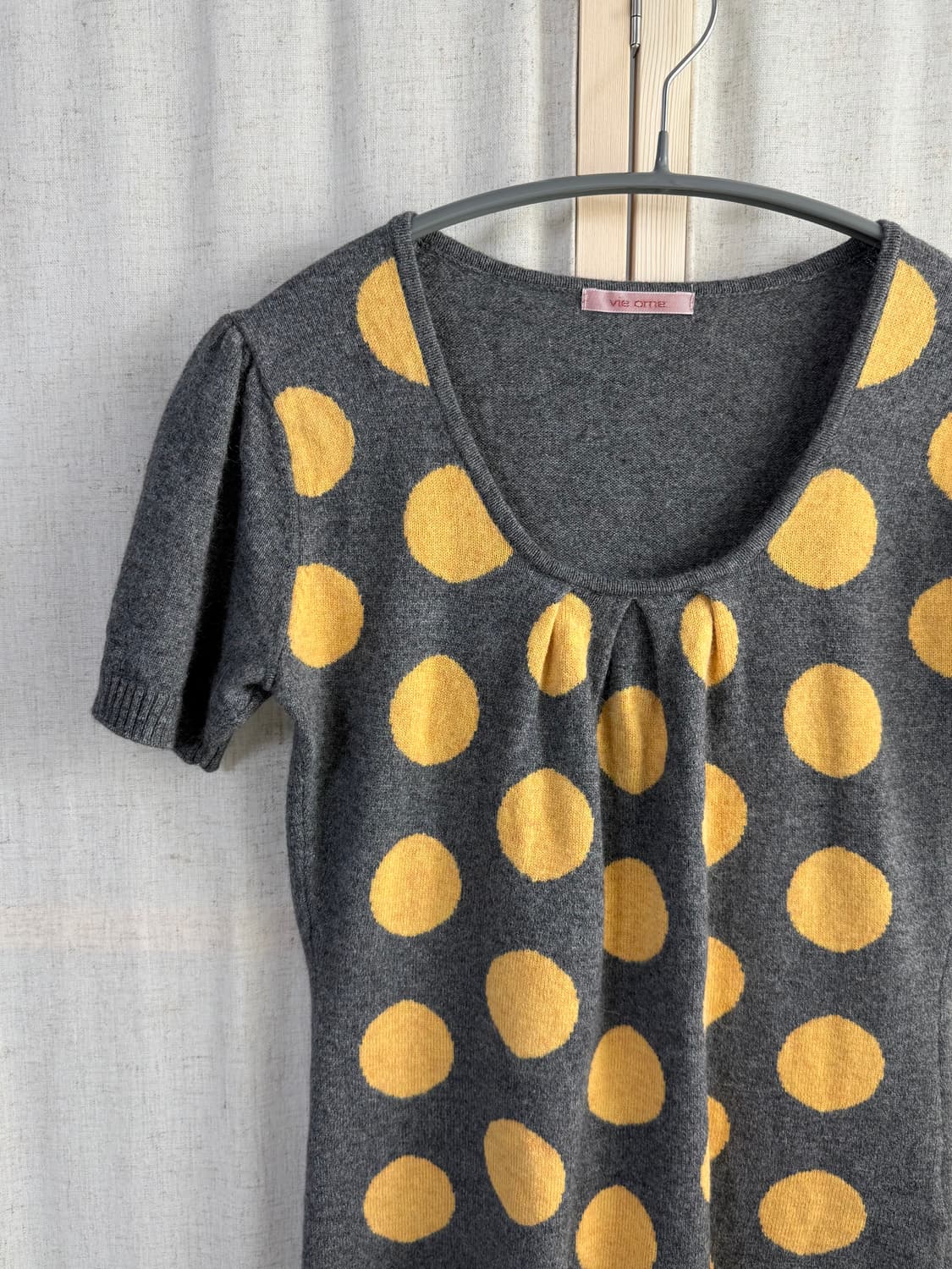 Vie orne 도트 니트 반팔 탑 상품이미지3