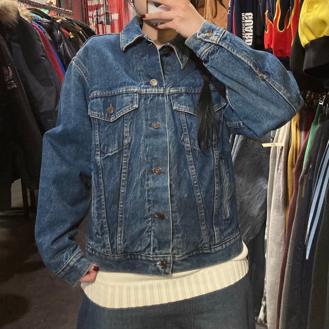 [IM] 플레인 포켓 데님 워싱 자켓 중청 상품이미지4