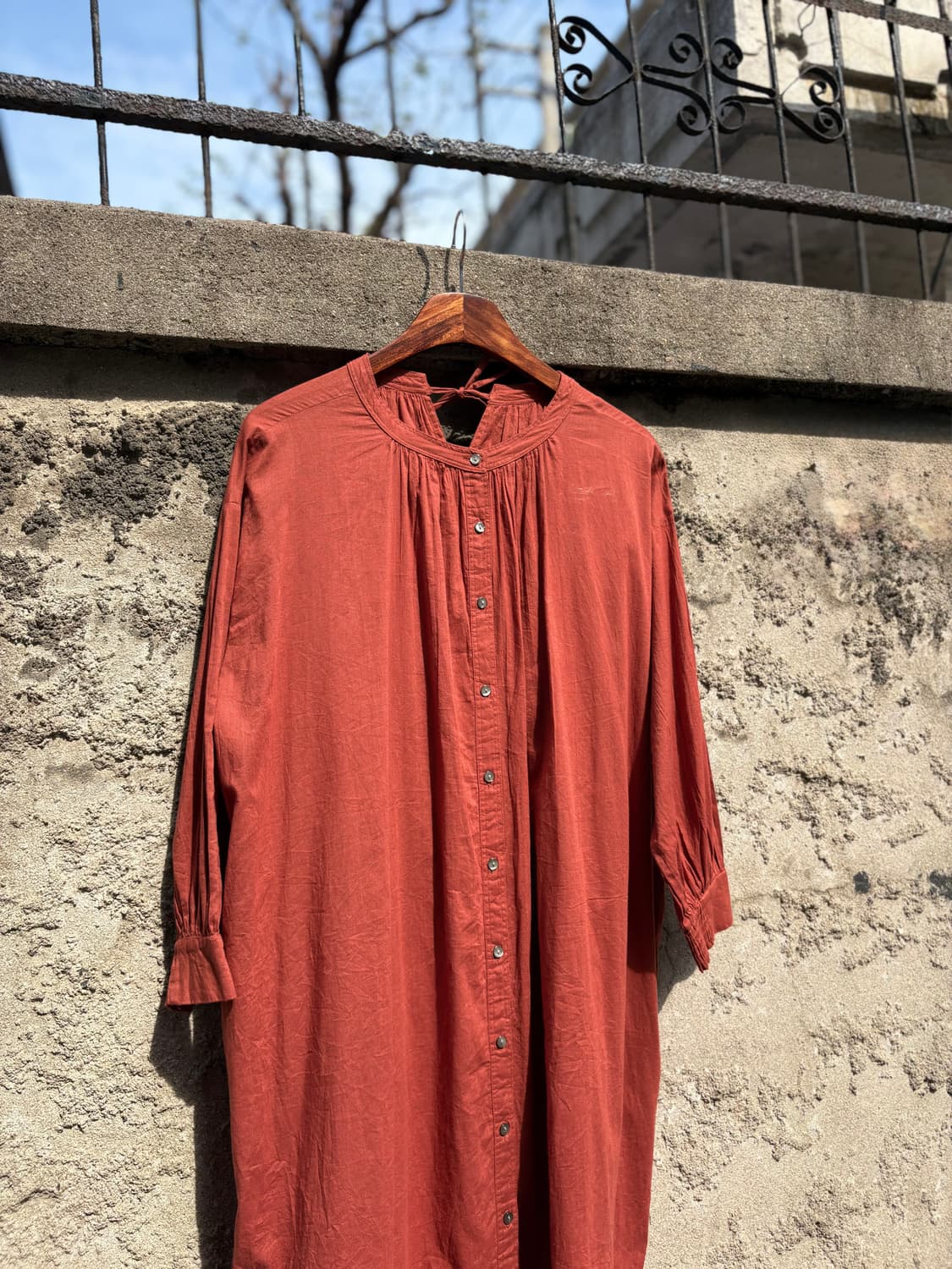 브라운 브릭 투웨이 셔츠 롱 원피스 (새상품) 상품이미지3