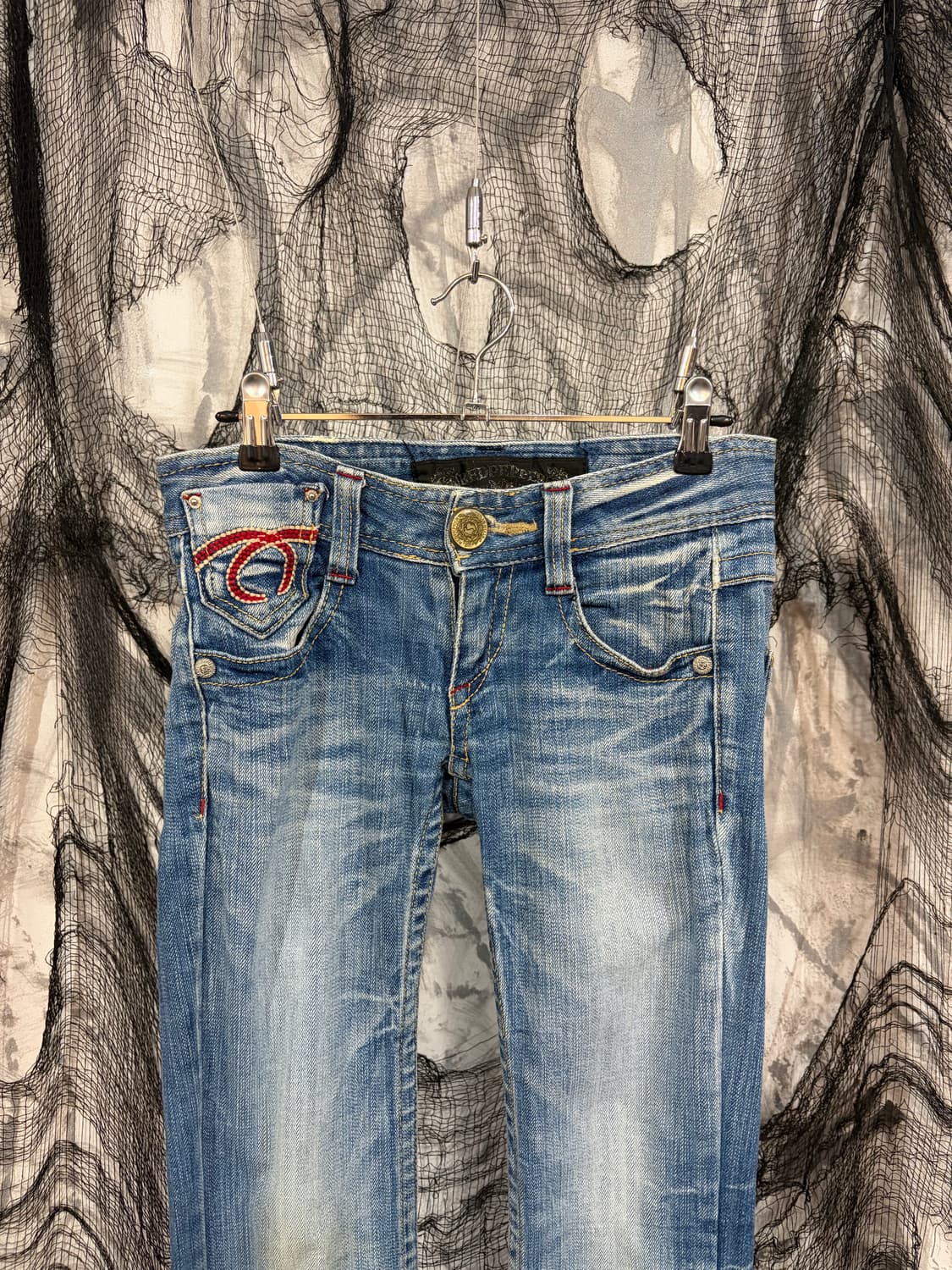 Y2K Red peper embroidery low-rise pants 상품이미지8