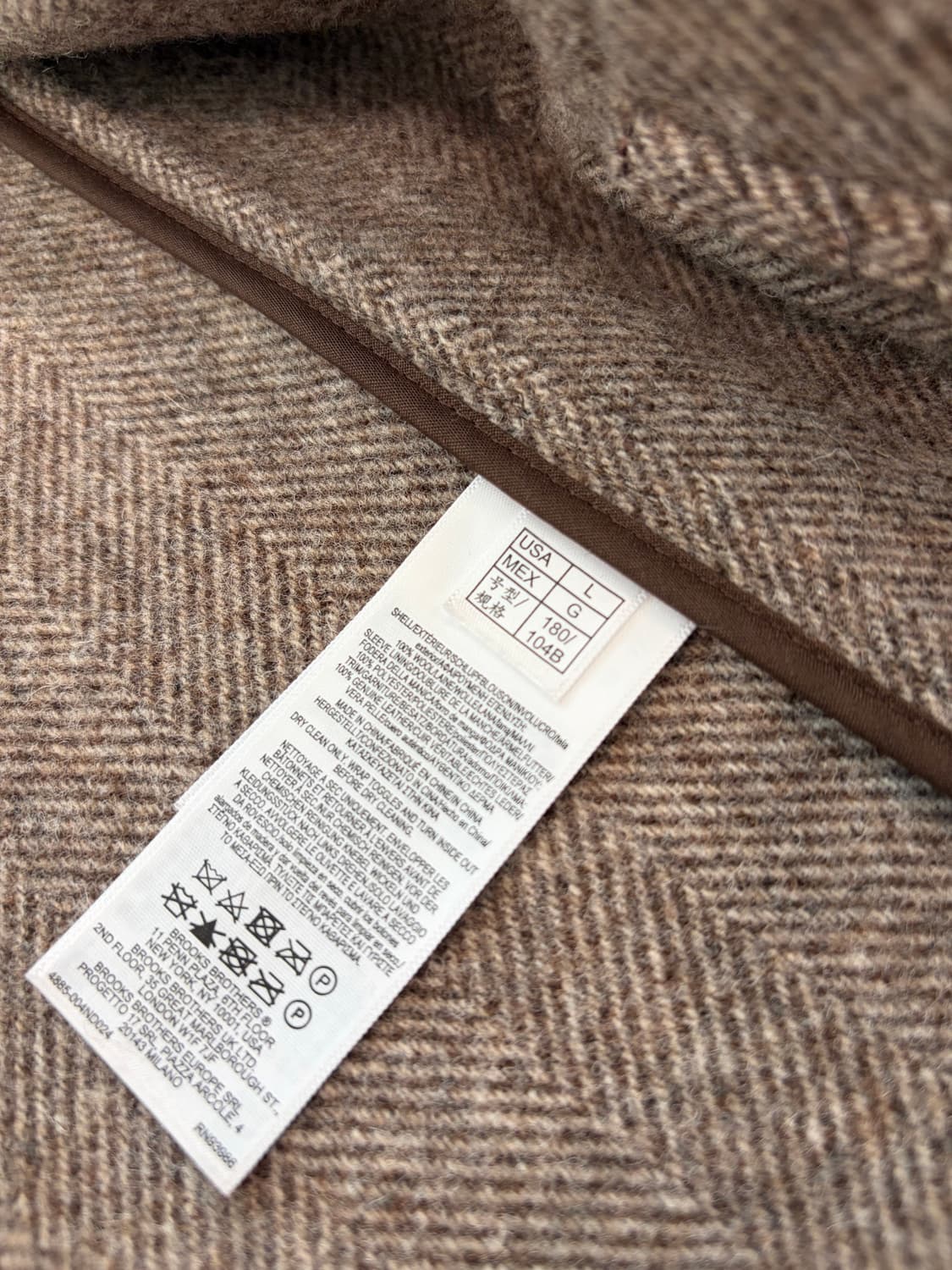 브룩스브라더스 울 헤링본 더플코트 L(100-105) 상품이미지8